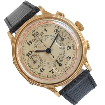 Eberhard & Co. Extra-Fort Pre-Extrafort Oversize Split-Seconds-Chronograph Gelbgold 18KT sehr selten 1942