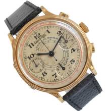 Eberhard & Co. Extra-Fort Pre-Extrafort Oversize Split-Seconds-Chronograph Gelbgold 18KT sehr selten 1942