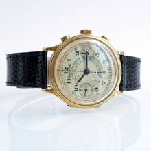 Thumbnail von Eberhard & Co. Extra-Fort Pre-Extrafort Oversize Split-Seconds-Chronograph Gelbgold 18KT sehr selten 1942
