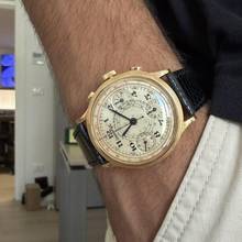 Thumbnail von Eberhard & Co. Extra-Fort Pre-Extrafort Oversize Split-Seconds-Chronograph Gelbgold 18KT sehr selten 1942