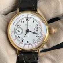 Thumbnail von Longines Chronograph Monopusher für Grands Prix Porzellan-Zifferblatt Gold 18KT 1930er Jahre