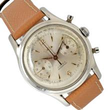 Wyler Vetta Chronograph 281-107 Valjoux 23 Silbernes Zifferblatt 1960er Jahre