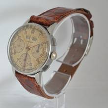 Thumbnail von Marvin Chronograph Dato Compax Tropical Zifferblatt Valjoux 72C 1950er Jahre