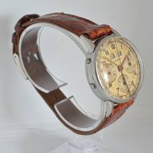 Thumbnail von Marvin Chronograph Dato Compax Tropical Zifferblatt Valjoux 72C 1950er Jahre