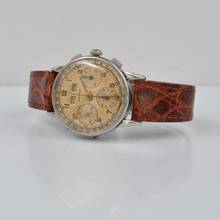 Thumbnail von Marvin Chronograph Dato Compax Tropical Zifferblatt Valjoux 72C 1950er Jahre