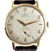 Thumbnail von Rolex Precision Classic Oversize 34MM Elfenbeinscheibe gelb Gold 9KT 1953