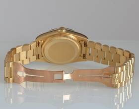 Thumbnail von Rolex Day-Date 36 18038 President Factory soleil blue dial diamonds gold 18KT Full Set