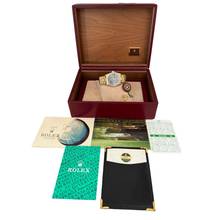 Thumbnail von Rolex Day-Date 36 18038 President Factory soleil blue dial diamonds gold 18KT Full Set