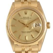 Thumbnail von Rolex Datejust 36 1611 Champagne dial yellow gold 18KT Full Set 1972