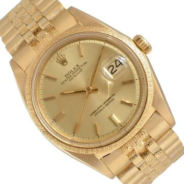  Rolex Datejust 36 1611 Champagne dial yellow gold 18KT Full Set 1972 