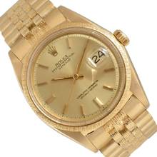 Thumbnail von Rolex Datejust 36 1611 Champagne dial yellow gold 18KT Full Set 1972
