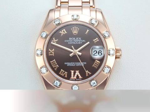  Rolex Lady-Datejust Pearlmaster 34 81315 2015 Roségold 750 Diamanten Automatik Gold 