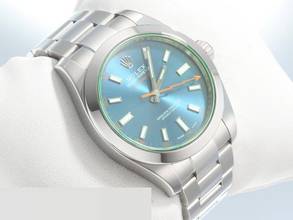 Thumbnail von Rolex Milgauss 116400gv 2017 Z-blue Edelstahl Automatik Rolex-service 2024 Stahl Blau