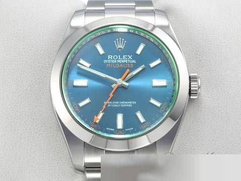  Rolex Milgauss 116400gv 2017 Z-blue Edelstahl Automatik Rolex-service 2024 Stahl Blau 