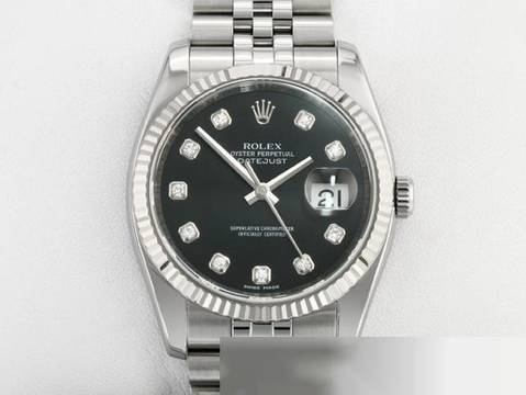  Rolex Datejust 36 36mm 116234 2019 Stahl Weissgold 750 Diamanten Automatik Stainless Steel 18kt White Gold Jubilé-band Chronometer Oyster Black Dial 