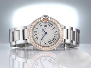 Thumbnail von Cartier Ballon Bleu 28mm Edelstahl Rosegold 750 Diamanten We902079 Stahl Gold