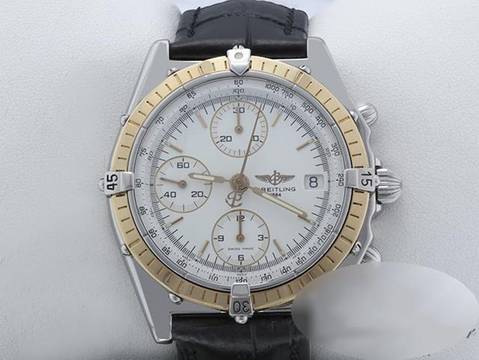 Breitling Chronomat D13048 Edelstahl Gelbgold Chronograph Automatik Gold Stahl Stainless Steel Black Dial