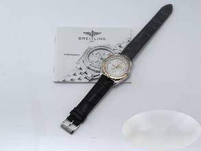 Thumbnail von Breitling Chronomat D13048 Edelstahl Gelbgold Chronograph Automatik Gold Stahl Stainless Steel Black Dial