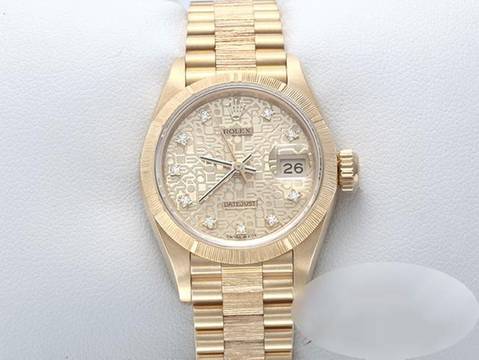 Rolex Lady-Datejust Gelbgold 750 Diamanten Automatik Gold Damen