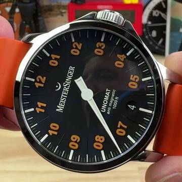 Meistersinger Unomat - Black with Orange NEW FULL SET