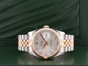 Thumbnail von Rolex Datejust Stainless Steel & Rose Gold - Silver Diamond Dial - Full Set Like New 2014