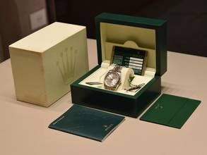 Thumbnail von Rolex Datejust Stainless Steel & Rose Gold - Silver Diamond Dial - Full Set Like New 2014