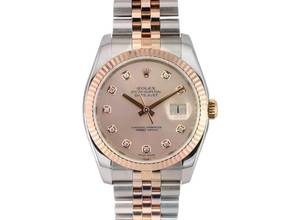 Thumbnail von Rolex Datejust 116231 Steel & Rose Gold - Pink Diamonds Dial - Full Set 36mm