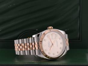 Thumbnail von Rolex Datejust 116231 Steel & Rose Gold - Pink Diamonds Dial - Full Set 36mm