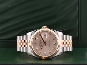 Thumbnail von Rolex Datejust 116231 Steel & Rose Gold - Pink Diamonds Dial - Full Set 36mm