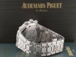 Thumbnail von Audemars Piguet Royal Oak Chronograph 26715st Chronograph 38mm Blaues Zifferblatt - Komplettset - Neu