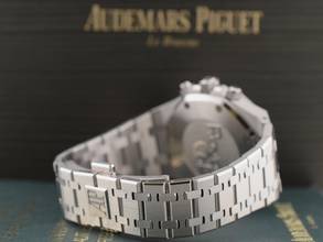 Thumbnail von Audemars Piguet Royal Oak Chronograph 26715st Chronograph 38mm Blaues Zifferblatt - Komplettset - Neu