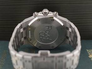 Thumbnail von Audemars Piguet Royal Oak Chronograph 26715st Chronograph 38mm Blaues Zifferblatt - Komplettset - Neu