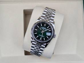 Thumbnail von Rolex Datejust 36 36mm 126234 Green Ombré Dial Jubilee Bracelet Unworn/New Condition Full Set 6-2026