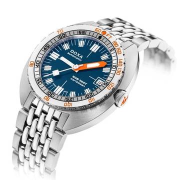 Doxa Sub 200T Caribbean Stahlgehäuse 39 41,5 mm Zifferblatt blau mit Stahlarmband Automatik Full Set neu