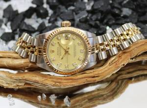  Rolex Lady-Datejust Steel/Gold 18Karat Diamond dial 