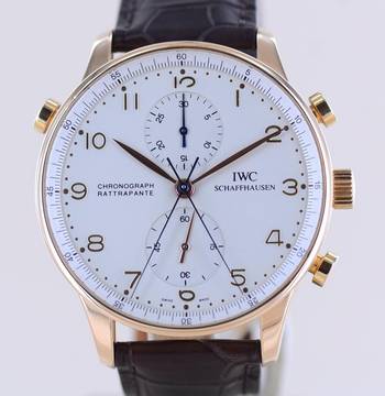 IWC Portuguese Portugieser 18K Roségold Rattrapante Doppelchronograph 41mm Klassiker