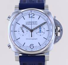 Thumbnail von Officine Paneral Luminor Chronograph 44mm Steel 01218 White Dial 44mm B+P