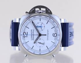 Thumbnail von Officine Paneral Luminor Chronograph 44mm Steel 01218 White Dial 44mm B+P