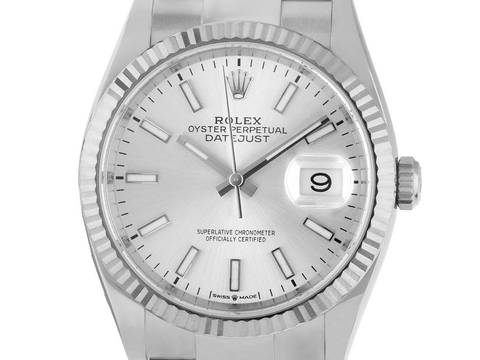  Rolex Datejust Ref.126234 2023 Full Set wie Neu Datejust Stahl 18kt Weißgold Oyster Armband 