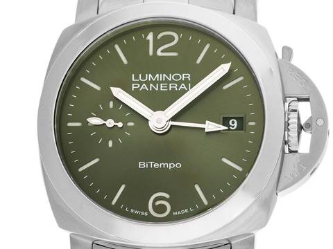  Panerai Luminor Quaranta BiTempo GMT Ref.PAM01640 2026 Full Set Ungetragen Luminor Quaranta BiTempo GMT Green Dial 