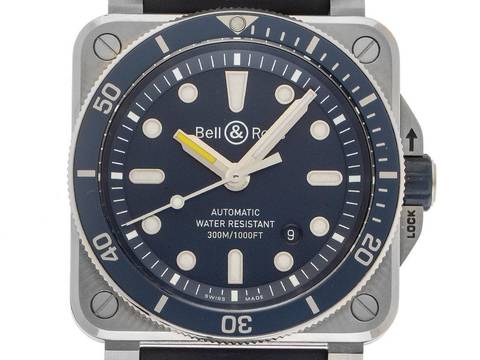  Bell & Ross BR 03 03-92 Diver Blue Steel Ref.BR0392-D-BU-ST/SRB 2024 Full Set wie Neu Vintage BR 03-92 Diver Blue Steel 