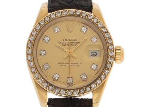  Rolex Lady-Datejust Ref.6917 Bj.1978 Box&Beschreibung Original Vintage Unpoliert Datejust Lady 18kt Gelbgold Diamanten open 6/9 