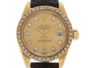Thumbnail von Rolex Lady-Datejust Ref.6917 Bj.1978 Box&Beschreibung Original Vintage Unpoliert Datejust Lady 18kt Gelbgold Diamanten open 6/9