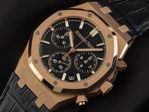 Thumbnail von Audemars Piguet Royal Oak Ref.26240OR.OO.D002CR.01 Bj.2022 Full Set Ungetragen Royal Oak Chronograph 18kt Roségold 157g Krokoleder Faltschließe
