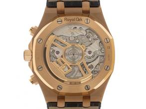 Thumbnail von Audemars Piguet Royal Oak Ref.26240OR.OO.D002CR.01 Bj.2022 Full Set Ungetragen Royal Oak Chronograph 18kt Roségold 157g Krokoleder Faltschließe