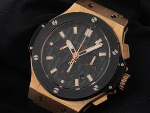 Thumbnail von Hublot Big Bang Ref.301.PM.1780.6R Bj.2012 original Box wie Neu Vintage Big Bang 18kt Roségold Chronograph Kautschuk Faltschließe 177g