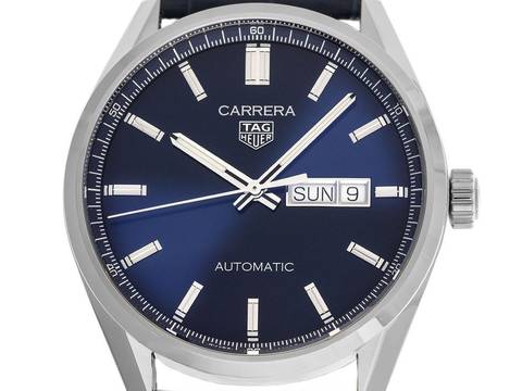  TAG Heuer Carrera Calibre 5 Day Date Ref.WBN2012.FC6502 2024 Full Set Ungetragen Carrera Calibre 5 Blue Day-Date Krokoleder Faltschließe 
