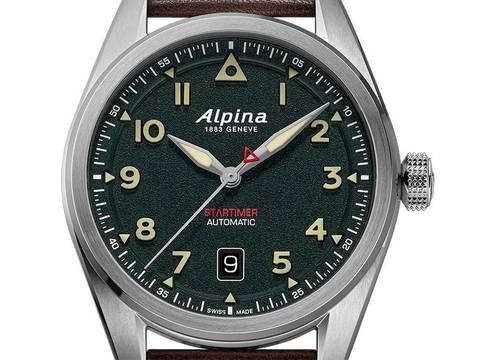  Alpina Startimer Pilot Ref.AL-525KW4S36 Full Set Neu Startimer Pilot Green Dial 
