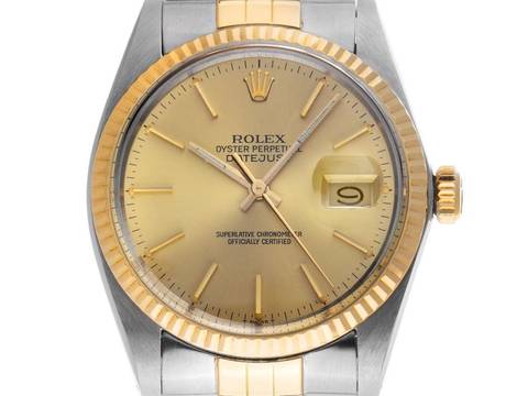 Rolex Datejust Ref.16013 Bj.1988 Full Set sehr gut Vintage Datejust Stahl 18kt Gelbgold open 6/9