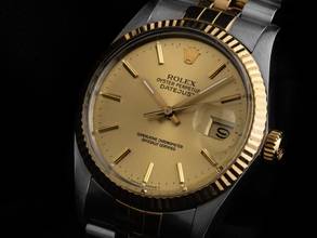 Thumbnail von Rolex Datejust Ref.16013 Bj.1988 Full Set sehr gut Vintage Datejust Stahl 18kt Gelbgold open 6/9